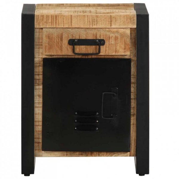 Szafka nocna, 40x30x50 cm, lite, surowe drewno mango
