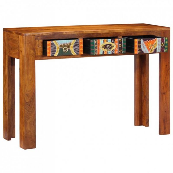 Stolik konsolowy, 110x35x75 cm, lite drewno akacjowe