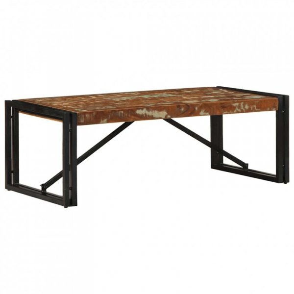 Stolik kawowy wielokolorowy 100x50x35 cm lite drewno odzyskane