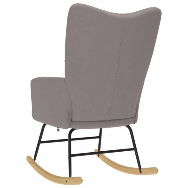 Fotel bujany, kolor taupe, tapicerowany tkaniną