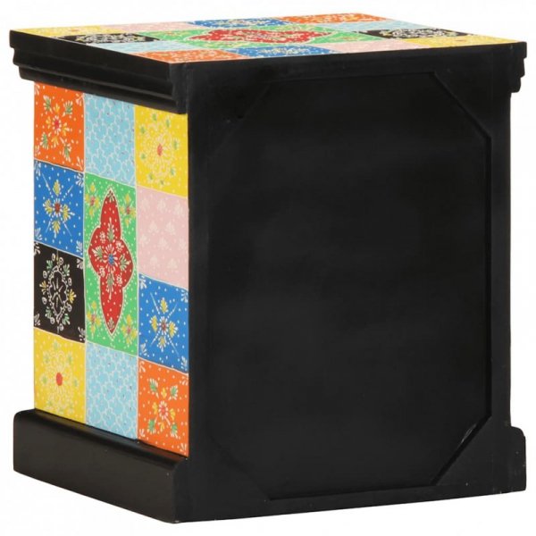 Szafka nocna wielokolorowa 40x35x45 cm lite drewno mango