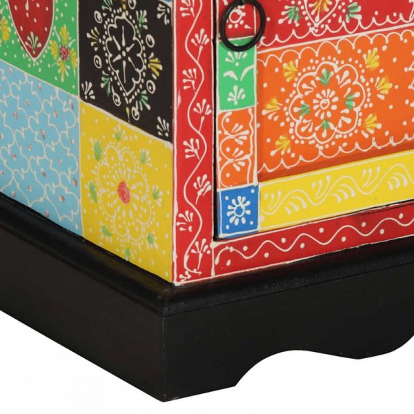 Szafka nocna wielokolorowa 40x35x45 cm lite drewno mango
