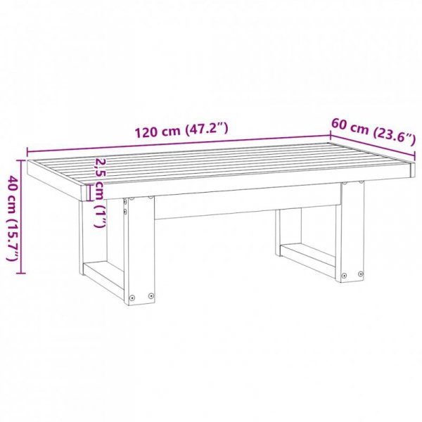 Stolik kawowy, NOAIN, 120x60x40 cm, lite drewno sosnowe