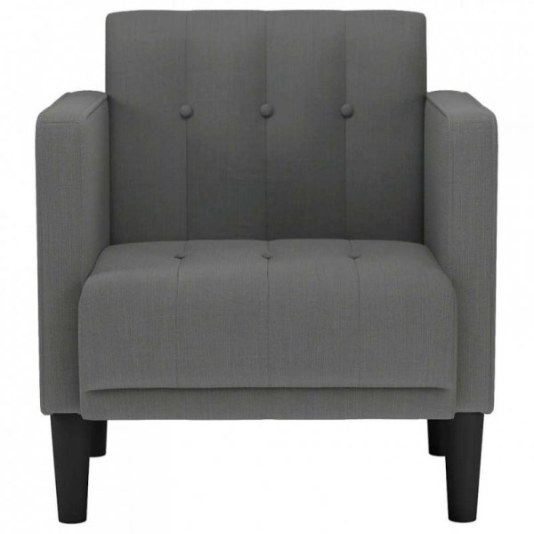 Sofa Fotel z Podłokietnikami Ciemnoszary 53 cm Tkanina