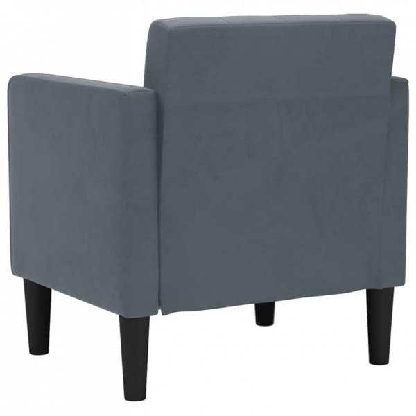 Sofa Fotel z Podłokietnikami Ciemnoszary 53 cm Aksamit