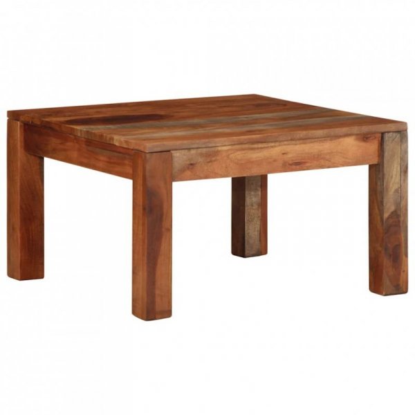 Stolik kawowy, 60x60x35 cm, lite drewno akacjowe