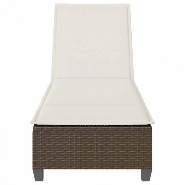 Leżak z poduszkami Brązowy 55x200x25,5cm Polirattan