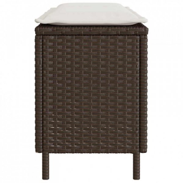 Ławka ogrodowa z poduszką Szara 110x30x40,5 cm Polirattan
