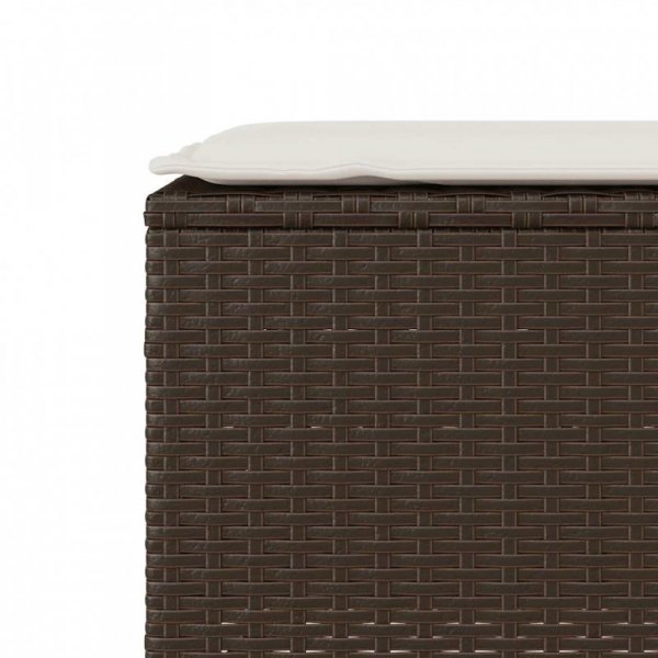 Ławka ogrodowa z poduszką Szara 110x30x40,5 cm Polirattan