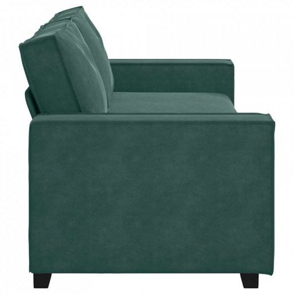 Sofa 3-osobowa, ciemnozielony, 180 cm, obita aksamitem