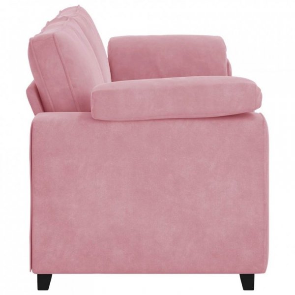 Sofa 3-osobowa, różowa, 178 cm, aksamit