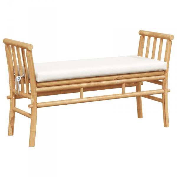 Ławka ogrodowa  z poduszką 110 cm z bambusa