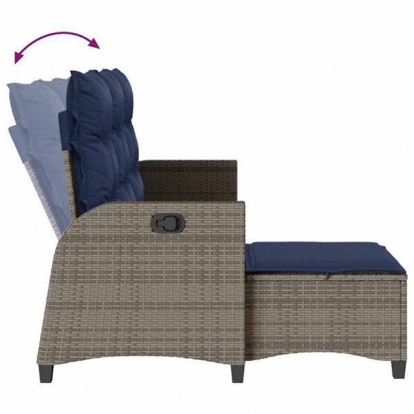 Rozkładana Sofa Ogrodowa z Poduszkami L-kształtna Szara