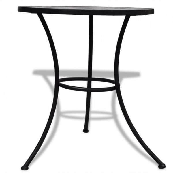 Stolik bistro, czarno-biały, 60 cm, mozaikowy