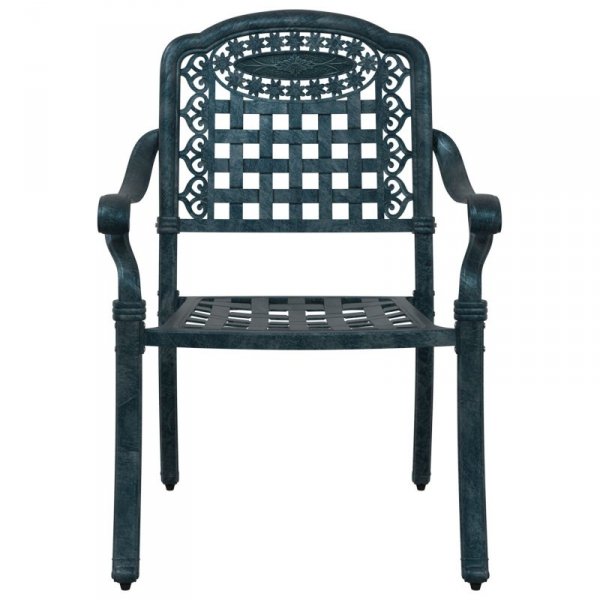 Krzesła ogrodowe  2 szt. Zielone z aluminium