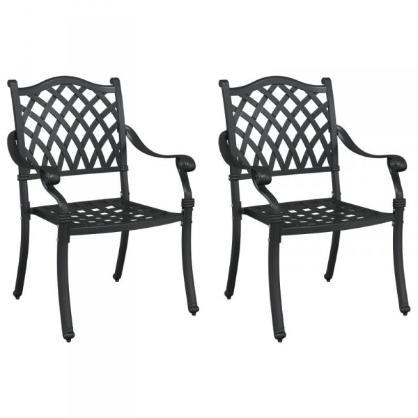 Krzesła ogrodowe Czarny Aluminium 56 x 55 x 92,5 cm Wytrzymałe