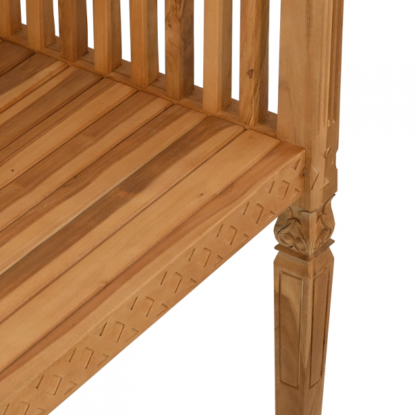 Ławka Ogrodowa 127.5x52x80 cm Z Litego Drewna Tekowego