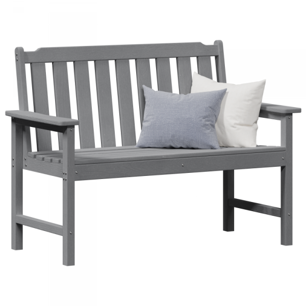 Ławka Ogrodowa  Jasnoszara 120 cm HDPE