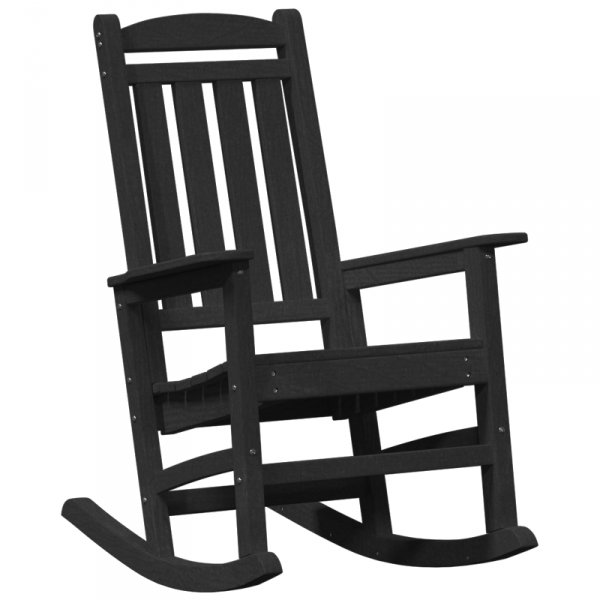 Krzesło bujane  Czarne 70x92x108 cm HDPE