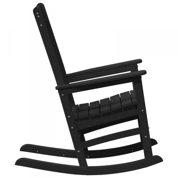 Krzesło bujane  Czarne 70x92x108 cm HDPE