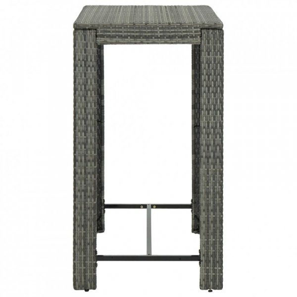 Ogrodowy stolik barowy, szary, 100x60,5x110,5 cm, polirattan