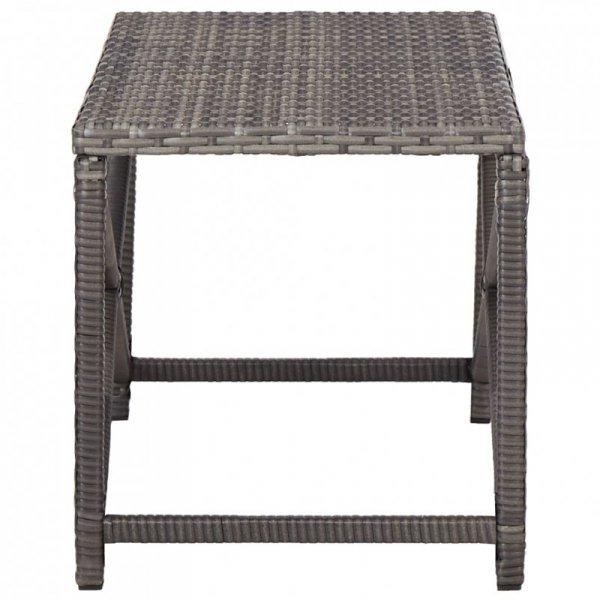 Ławka ogrodowa, 80 cm, polirattan, szara