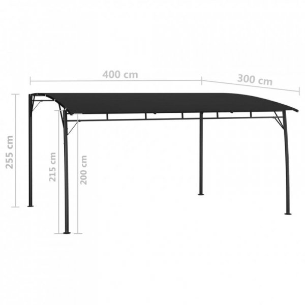 Zadaszenie ogrodowe, 4 x 3 x 2,55 m, antracytowe