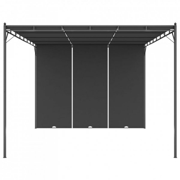 Altana ogrodowa z zasłoną boczną, 4 x 3 x 2,25 m, antracytowa