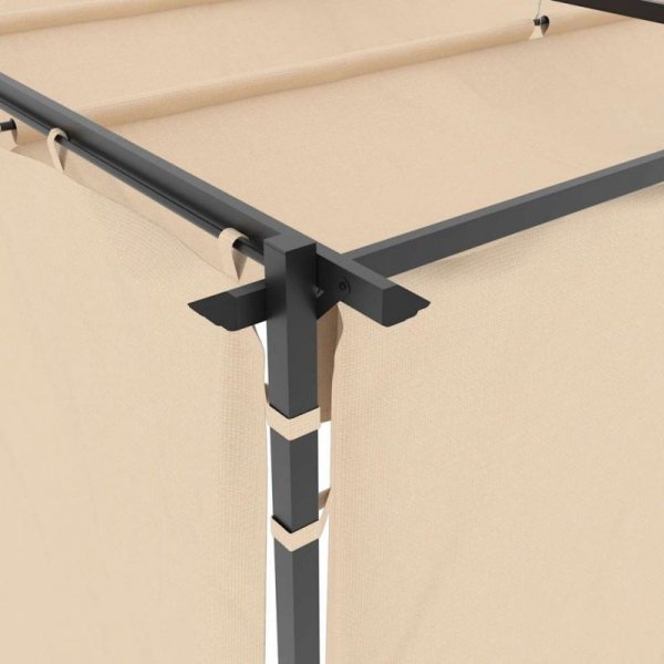 Altana ogrodowa z zasłonami, 3 x 3 m, kremowa, stal