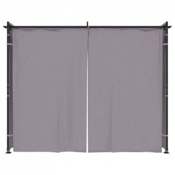 Altana ogrodowa z zasłonami, 3 x 3 m, antracytowa, stal