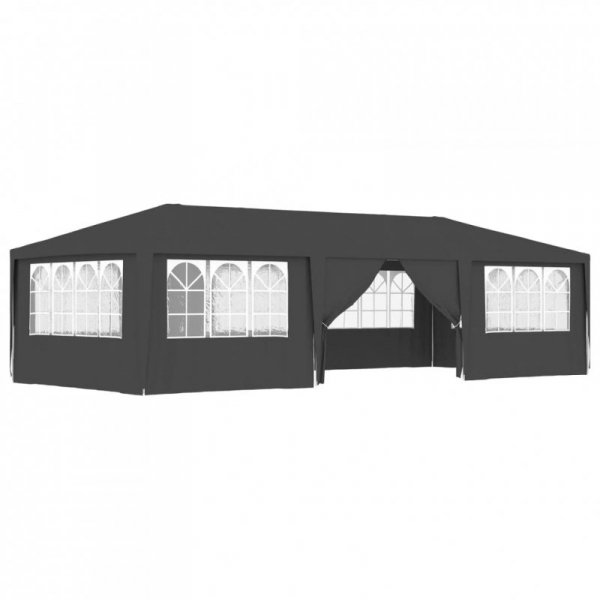 Namiot imprezowy ze ściankami, 4x9 m, antracytowy, 90 g/m²