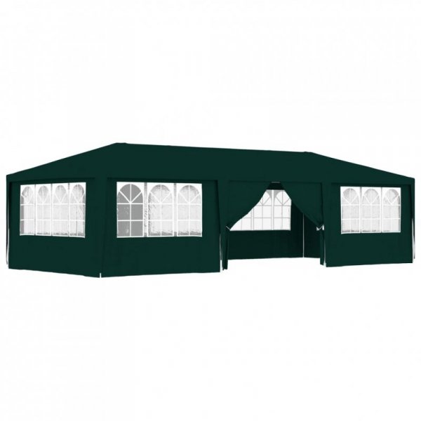 Namiot imprezowy ze ściankami, 4x9 m, zielony, 90 g/m²