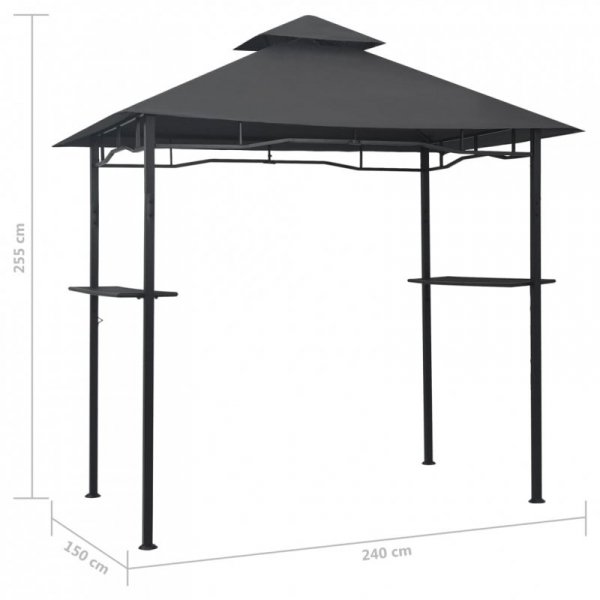 Altanka nad grill, 240x150x255 cm, antracytowa, stal