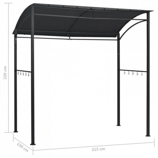 Altanka nad grill, 215x150x220 cm, antracytowa, stal