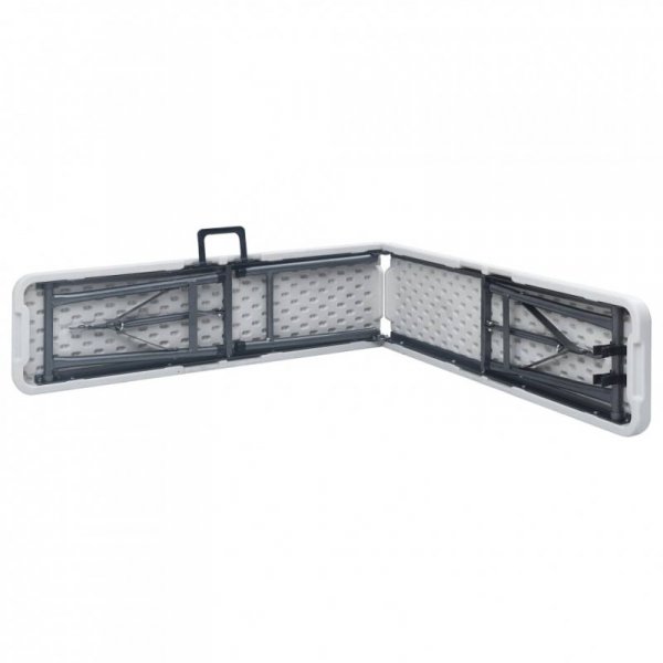 Składane ławki ogrodowe, 2 szt., 180 cm, HDPE, białe