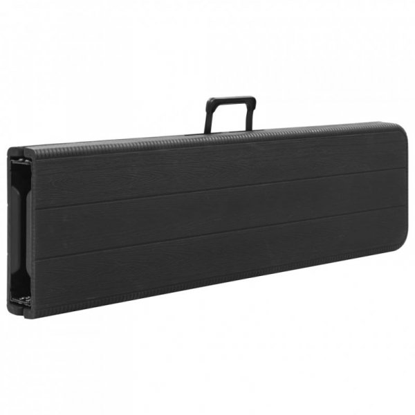 Składane ławki ogrodowe, 2 szt., 180 cm, HDPE, czarne
