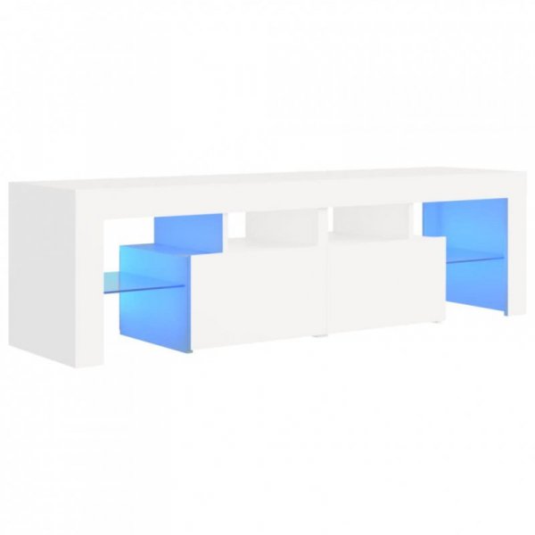 Szafka pod TV z oświetleniem LED, biała, 140x36,5x40 cm
