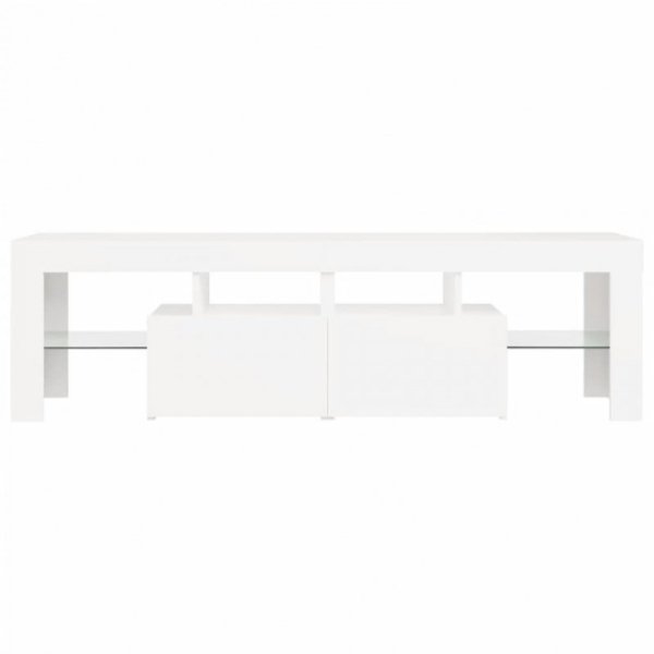 Szafka pod TV z oświetleniem LED, biała, 140x36,5x40 cm