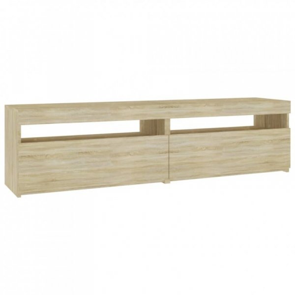 Szafki pod TV z LED, 2 szt., dąb sonoma, 75x35x40 cm