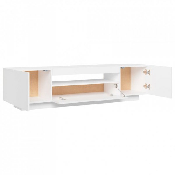 Szafka TV z oświetleniem LED, biała, 160x35x40 cm