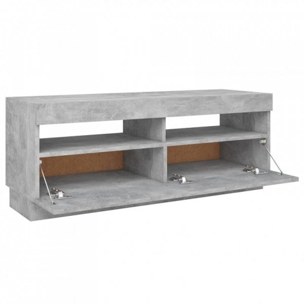 Szafka pod TV z oświetleniem LED, szarość betonu, 100x35x40 cm