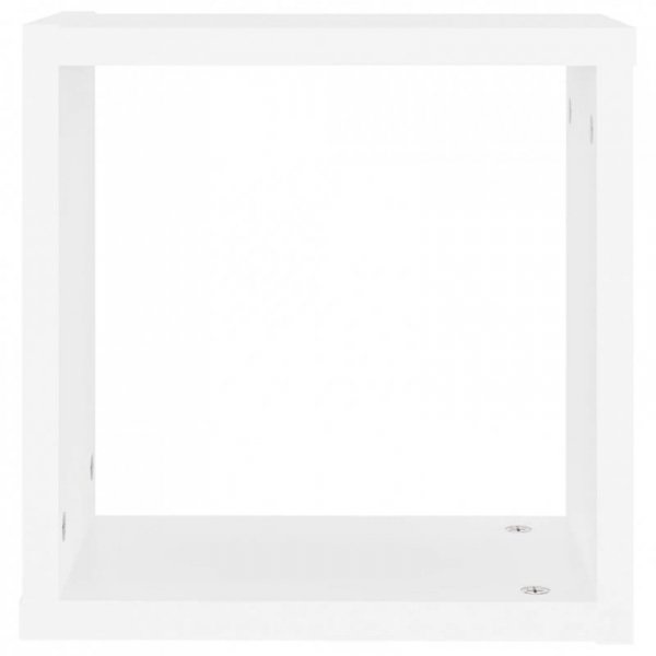 Półki ścienne kostki, 2 szt., białe, 30x15x30 cm