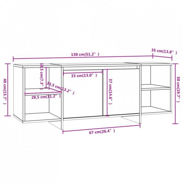 Szafka pod TV, czarna, 130x35x50 cm, materiał drewnopochodny