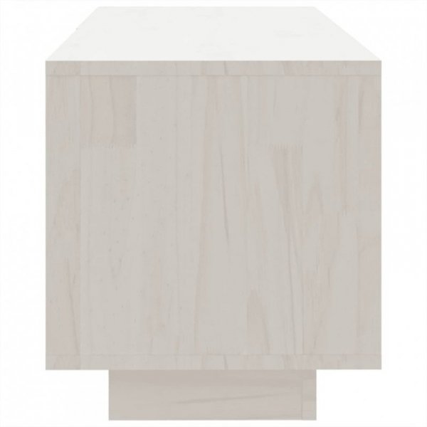 Szafka pod telewizor, biała 110x30x33,5 cm, lite drewno sosnowe