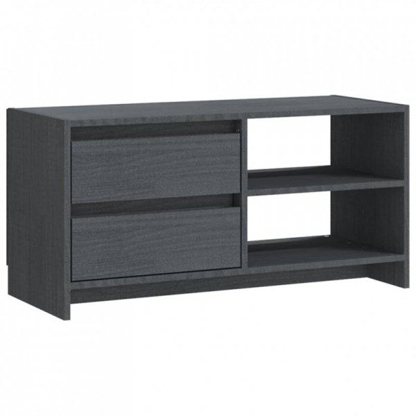 Szafka pod telewizor, szara, 80x31x39 cm, lite drewno sosnowe