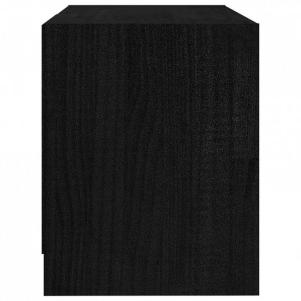 Szafka pod telewizor, czarna, 80x31x39 cm, lite drewno sosnowe