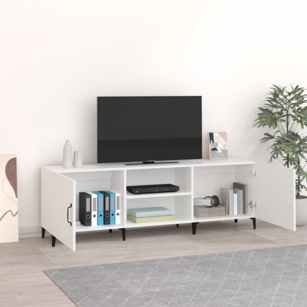 Szafka pod TV, biała, 150x30x50 cm, materiał drewnopochodny