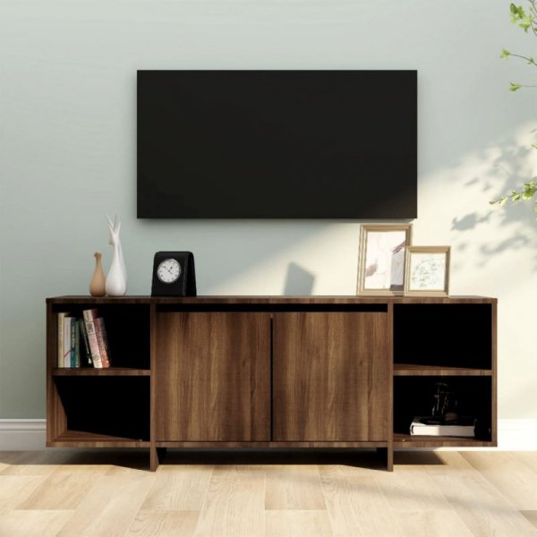 Szafka pod telewizor, brązowy dąb, 130x35x50 cm