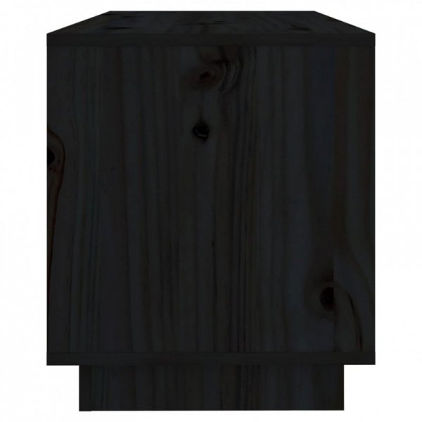 Szafka pod telewizor, czarna, 74x34x40 cm, lite drewno sosnowe