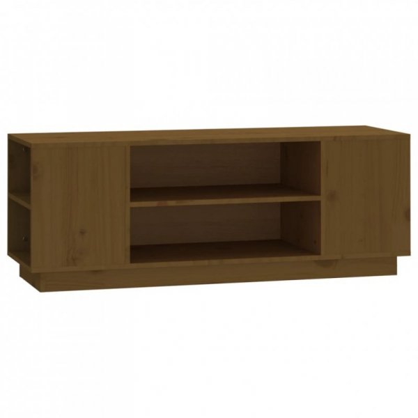 Szafka pod TV, miodowy brąz, 110x35x40,5cm, lite drewno sosnowe